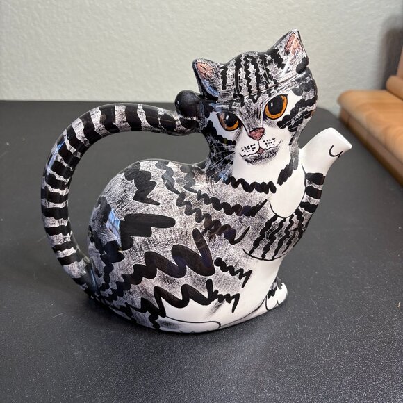 Vintage Cats By Nina Teapot Nina Lyman Ceramic - Picture 1 of 6